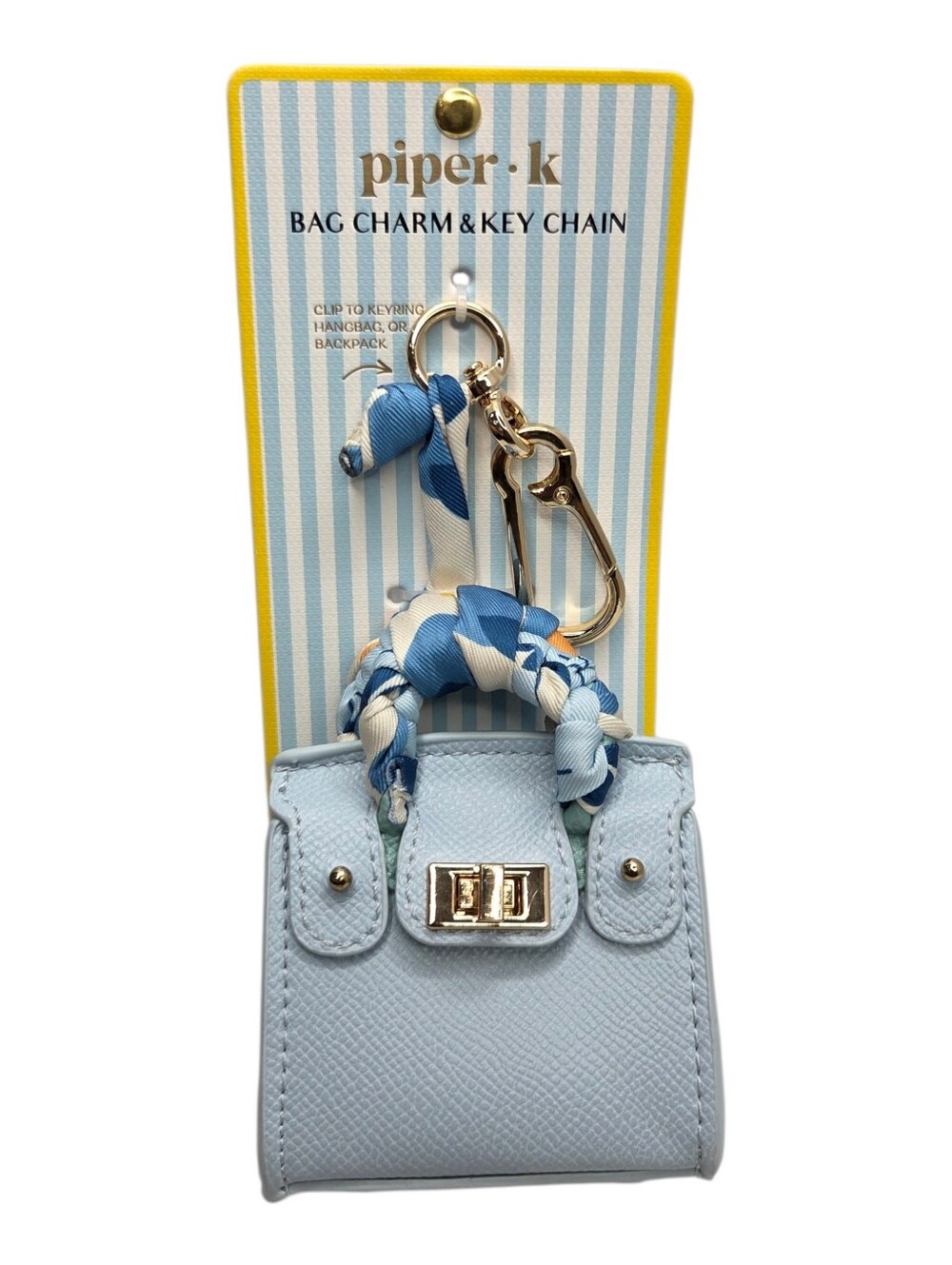 💙▪️piper K ▪️ Light Blue Mini Bag Charm Key Chain Or Bag Charm